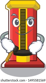 Smirking hammer game machine in the cartoon