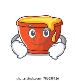 Smirking honey character cartoon style