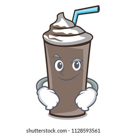 Smirking ice chocolate character cartoon