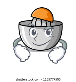 Smirking juicer character cartoon style