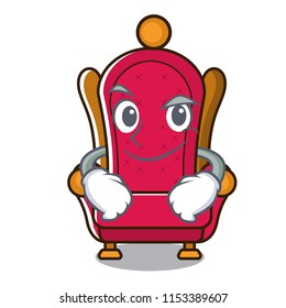Smirking king throne character cartoon