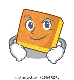 Smirking kunafa cartoon on a wooden table