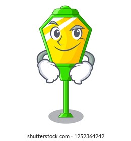 Smirking lamp post in isolated on mascot
