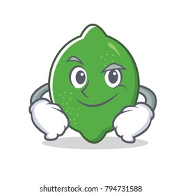 Smirking lime character cartoon style