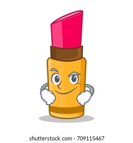 Smirking lipstick character cartoon style