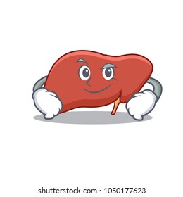 Smirking liver character cartoon style