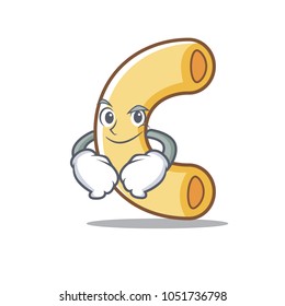 Smirking macaroni character cartoon style