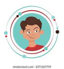 Hombre sonriente caricatura personaje gráfico de ilustración vectorial icono
