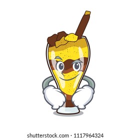 Smirking mangonada fruit character cartoon
