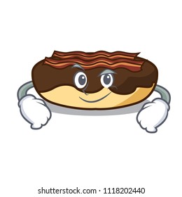 Smirking maple bacon bar character cartoon
