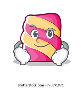 Smirking marshmallow character cartoon style