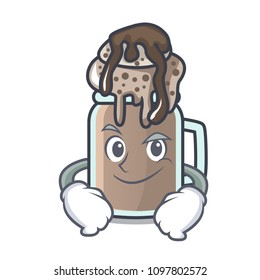 Smirking milkshake character cartoon style