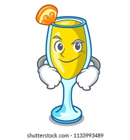 Smirking mimosa character cartoon style