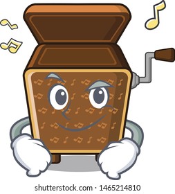 Smirking music box isolated with the cartoon