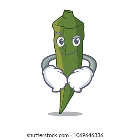 Smirking Okra Character Cartoon Style