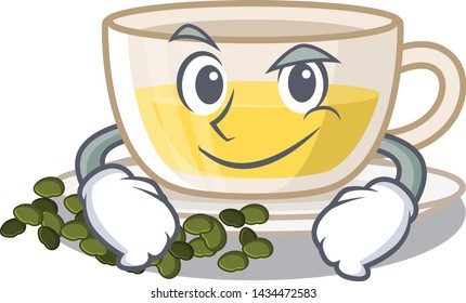 Smirking oolong tea isolated in the mascot