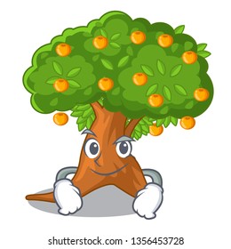 Smirking orange tree in the character shape