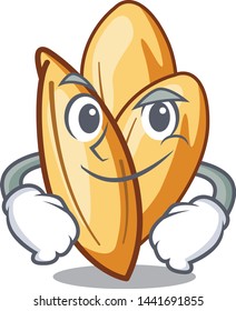 Smirking orzo pasta placed on mascot plate