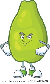 Smirking papaya fresh on the cartoon character