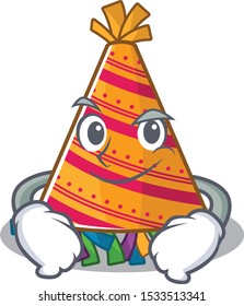 Smirking party hat with in the cartoon