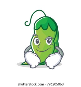Smirking peas character cartoon style