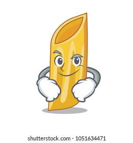 Smirking penne pasta character cartoon