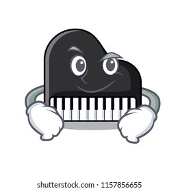 Smirking piano character cartoon style