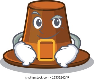 Smirking pilgrims hat isolated with the cartoon