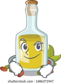 Smirking pistachio oil above tables cartoon wood