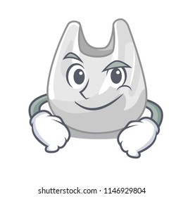 Smirking plastic bag character cartoon