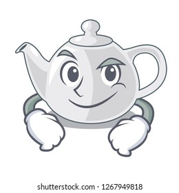 Smirking porcelain teapot ceramic isolate on mascot