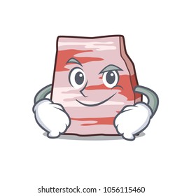 Smirking pork lard character cartoon