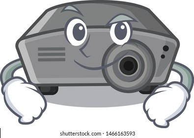 Smirking projector isolated with on the mascot