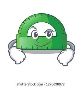 Smirking protractor in a the cartoon bag
