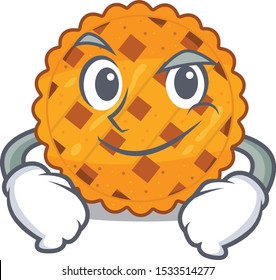 Smirking pumpkin pie in the cartoon shape