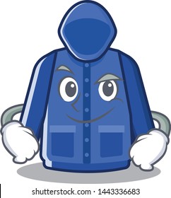 Smirking raincoat isolated with in the mascot