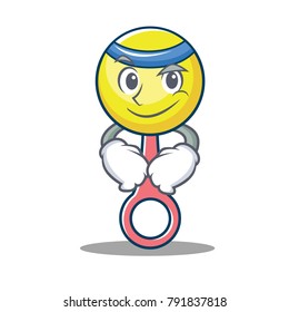 Smirking rattle toy character cartoon