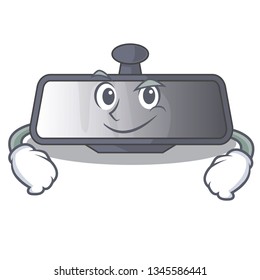 Smirking rear view mirror in cartoon shape