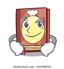 Smirking recipe book isolated in the cartoon