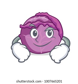 Smirking red cabbage character cartoon