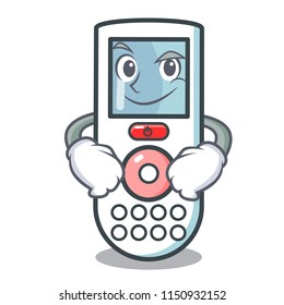 Smirking remote control character cartoon