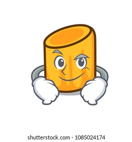 Smirking rigatoni character cartoon style