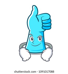 Smirking rubber gloves character cartoon