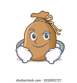 Smirking sack character cartoon style