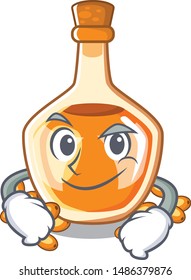 Smirking sea buckthorn oil isolated on mascot