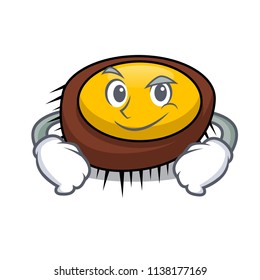 Smirking sea urchin character cartoon