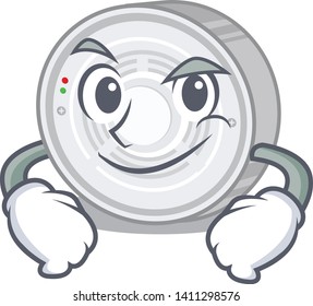 Smirking smoke detector isolated with the mascot