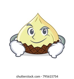 Smirking snake fruit character cartoon