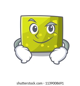 Smirking square character cartoon style