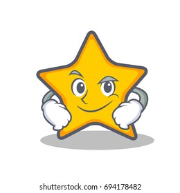 Smirking star character cartoon style